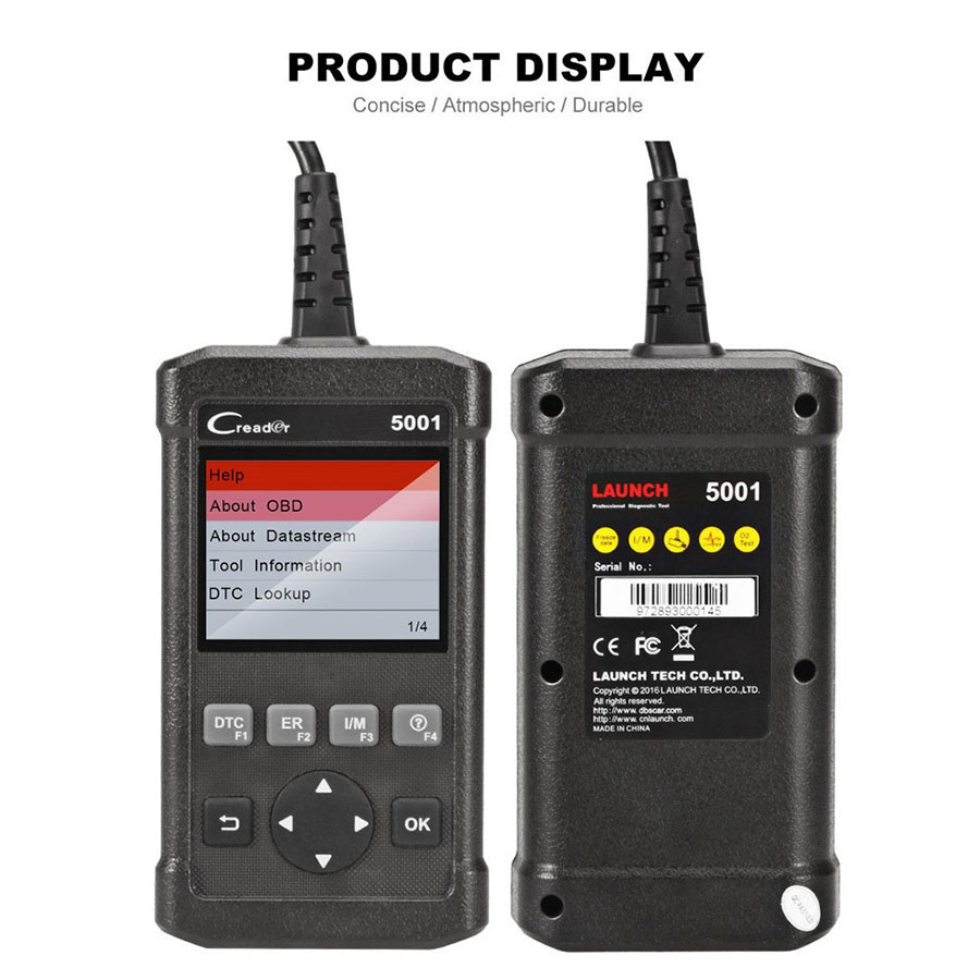 Launch CReader 5001 Code Reader Full OBDII/EOBD Diagnostic Functions Scan Tool