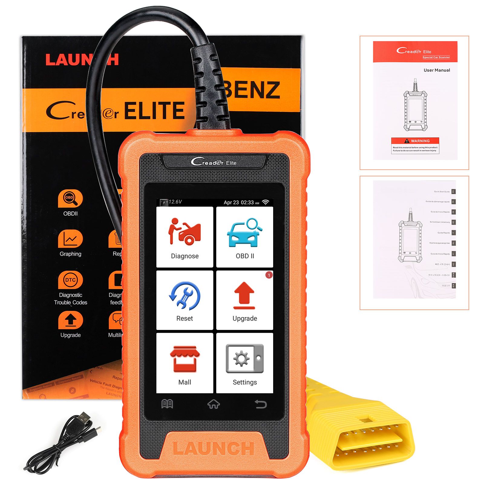 Newest Launch Creader Elite For BENZ Full-system Diagnosis Tool OBDII Scanner