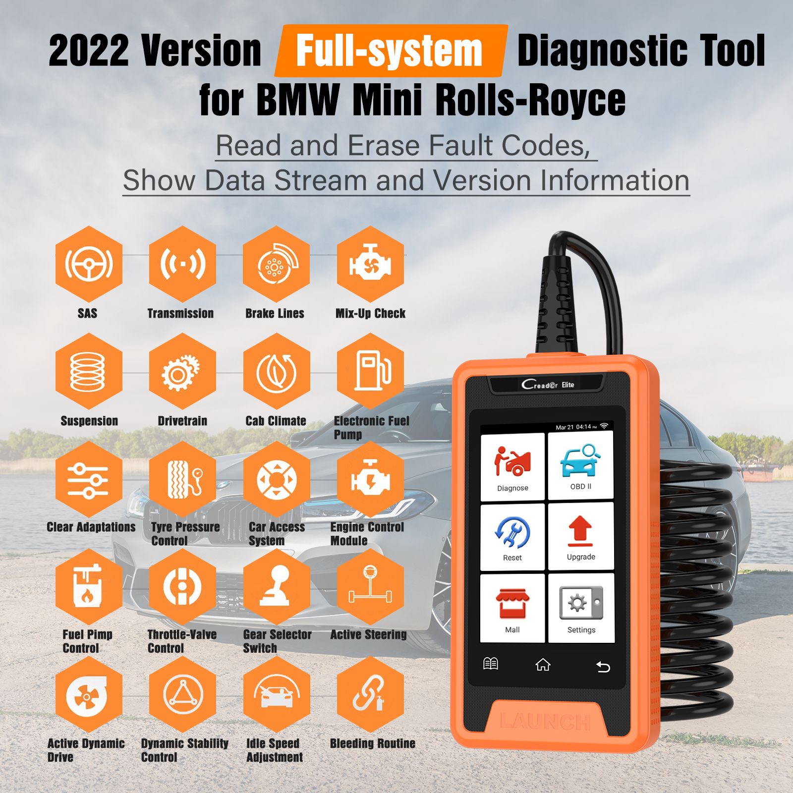 Newest Launch Creader Elite For BMW Diagnostic Scan Tool with Full OBD Functions