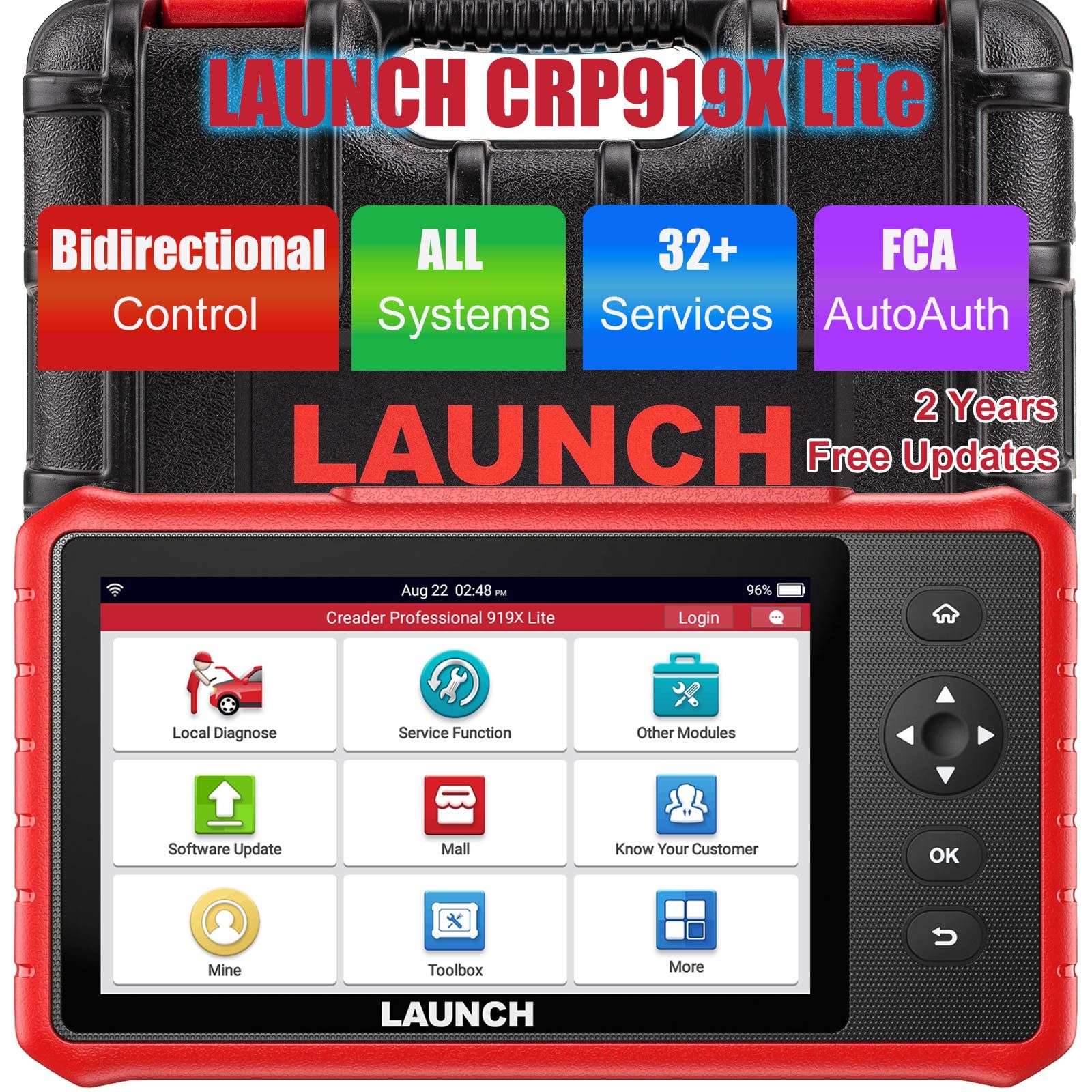 LAUNCH CRP919X Lite Global Version Support 31 Special Functions Full OBD II Functions Automatically Identify VIN Code