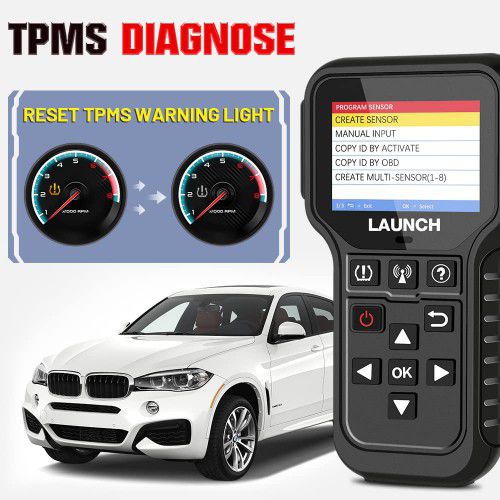 2024 Launch CRT5011E TPMS Relearn Tool TPMS Sensor (315+433MHz) Support Read/ Activate/ Programming/ Relearn/ Reset/ Key Fob Test