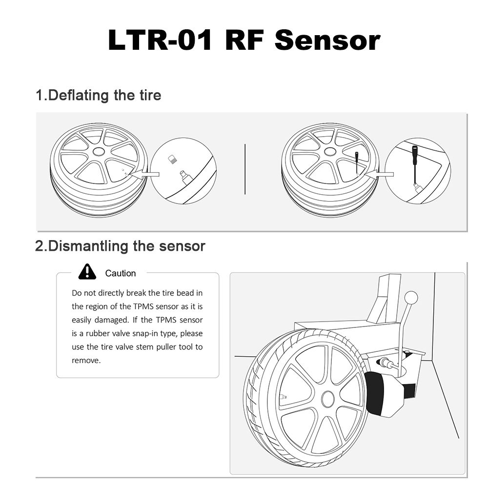 Lanzamiento de sensores de radiofrecuencia LTr - 03 315 MHz y 433 MHz tpms herramientas de sensores metales y caucho sin flete