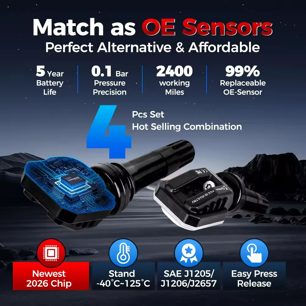 Launch LTR05S 2in1 TPMS Sensor 315MHZ 433MHZ Aluminum Valve TPMS Sensor Tire Repair Tool Tire Pressure Monitoring Sensor