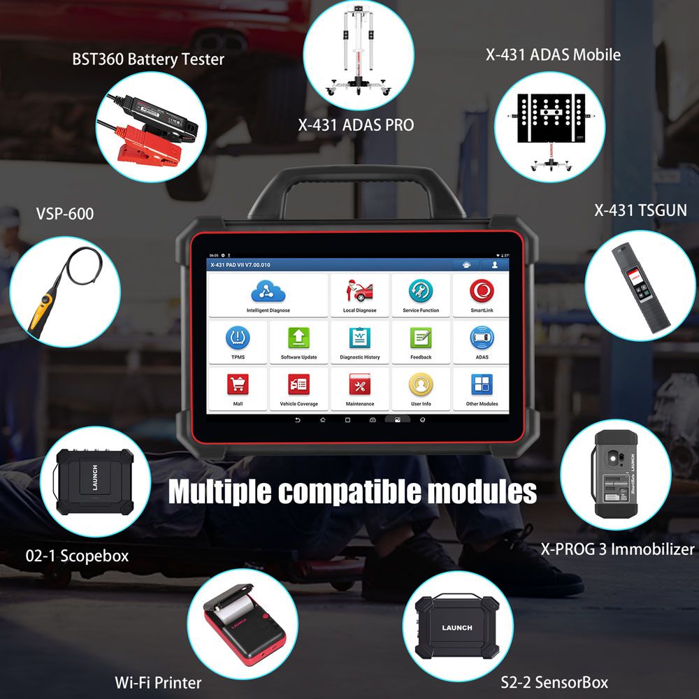 Launch X-431 PAD VII PAD 7 Automotive Diagnostic Tool Support Online Coding Programming and ADAS Calibration with 2 Years Free Update