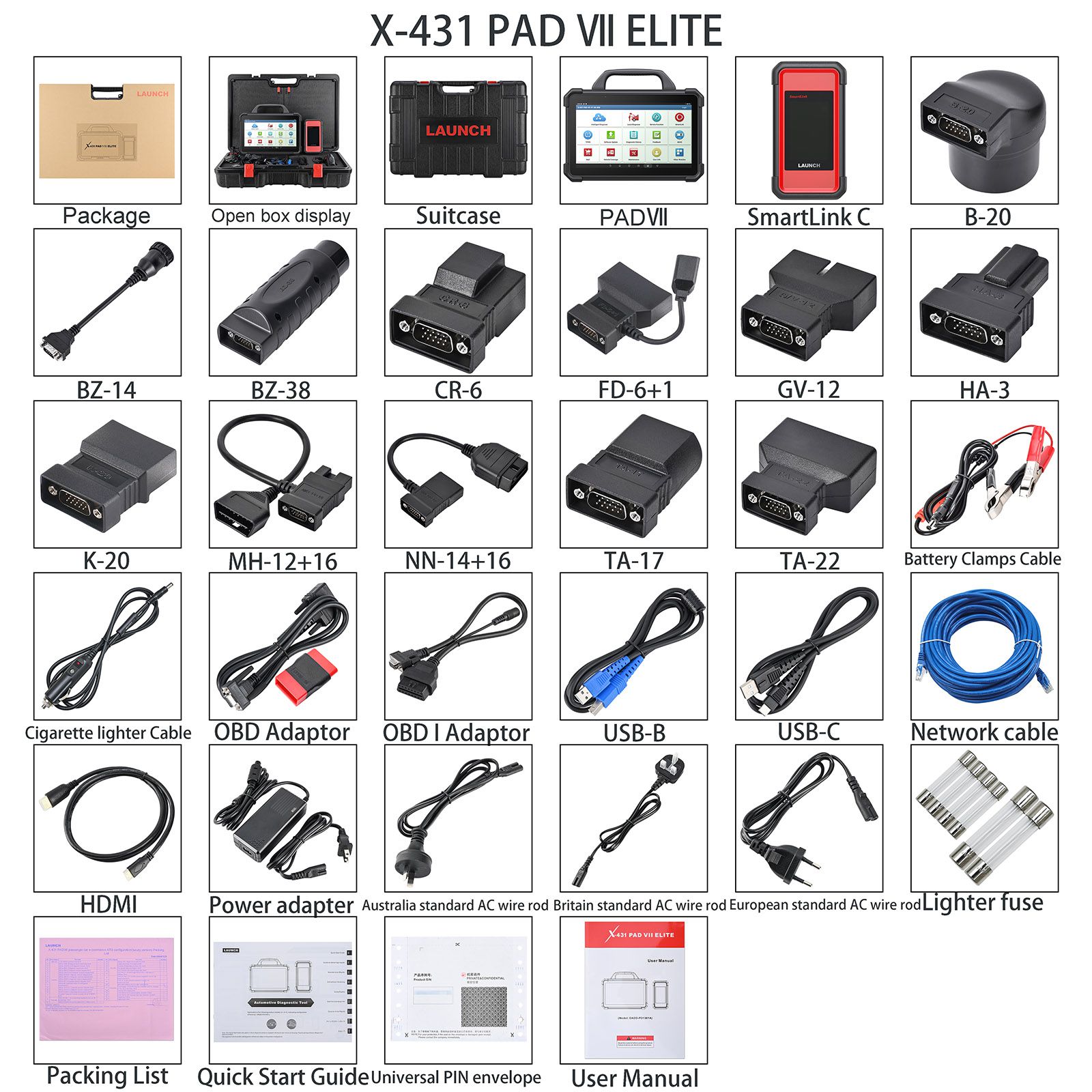 LAUNCH X431 PAD Ⅶ Elite PAD 7 Plus GIII X-Prog 3 Advanced Immobilizer & Key Programmer Plus IMMO programmer MCU3 Adapter