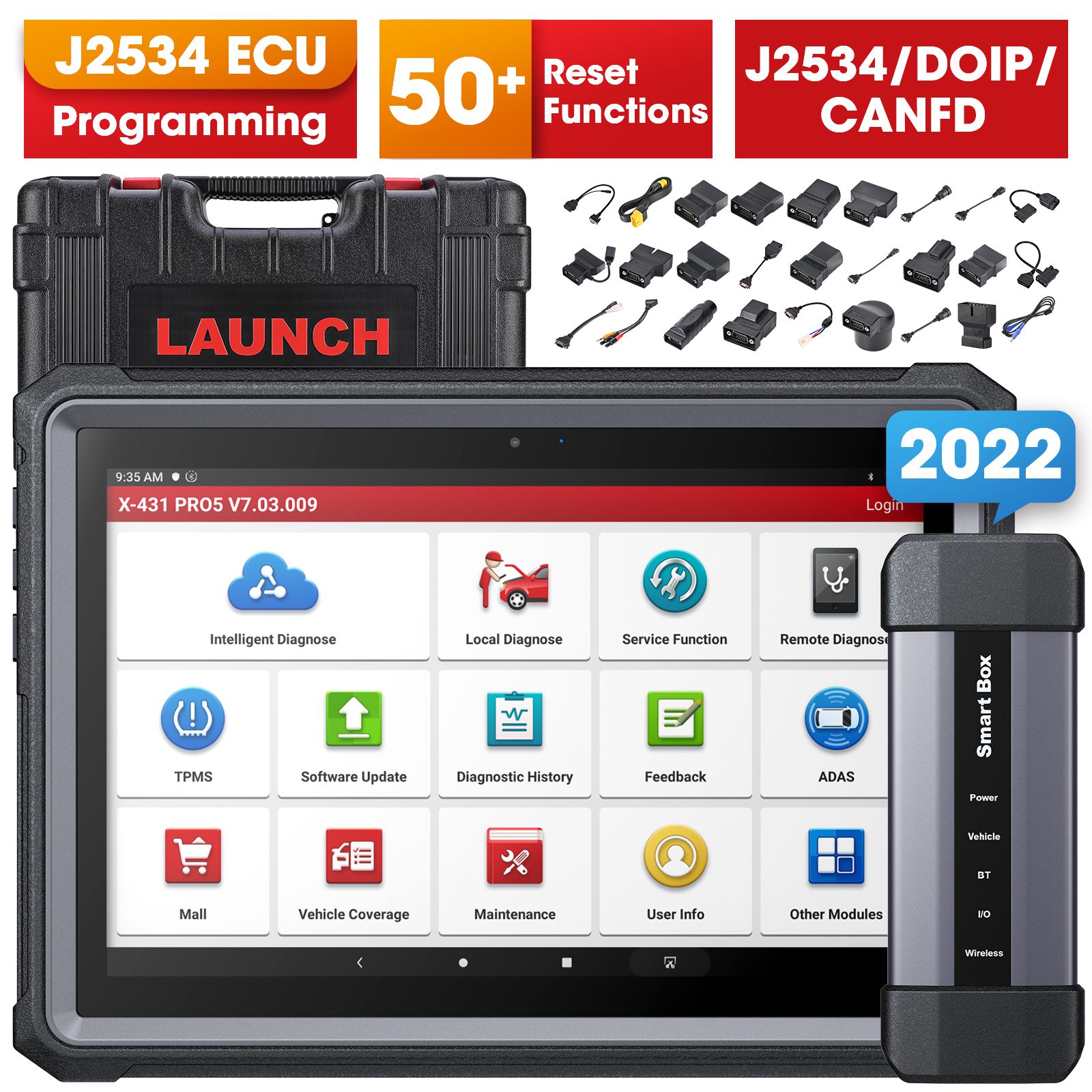 Launch X431 Pro5 Full System Scanner with X-PROG3 Key Programmer & TSGUN TPMS Tool