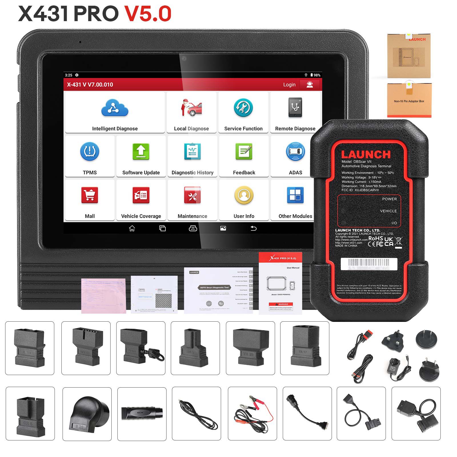 출시 X431 V 5.0 (X431 직업적인) 8inch Wifi/Bluetooth 양방향 가득 차있는 체계 진단 스캐너는 CAN FD DOIP, VAG 가이드를 지원합니다