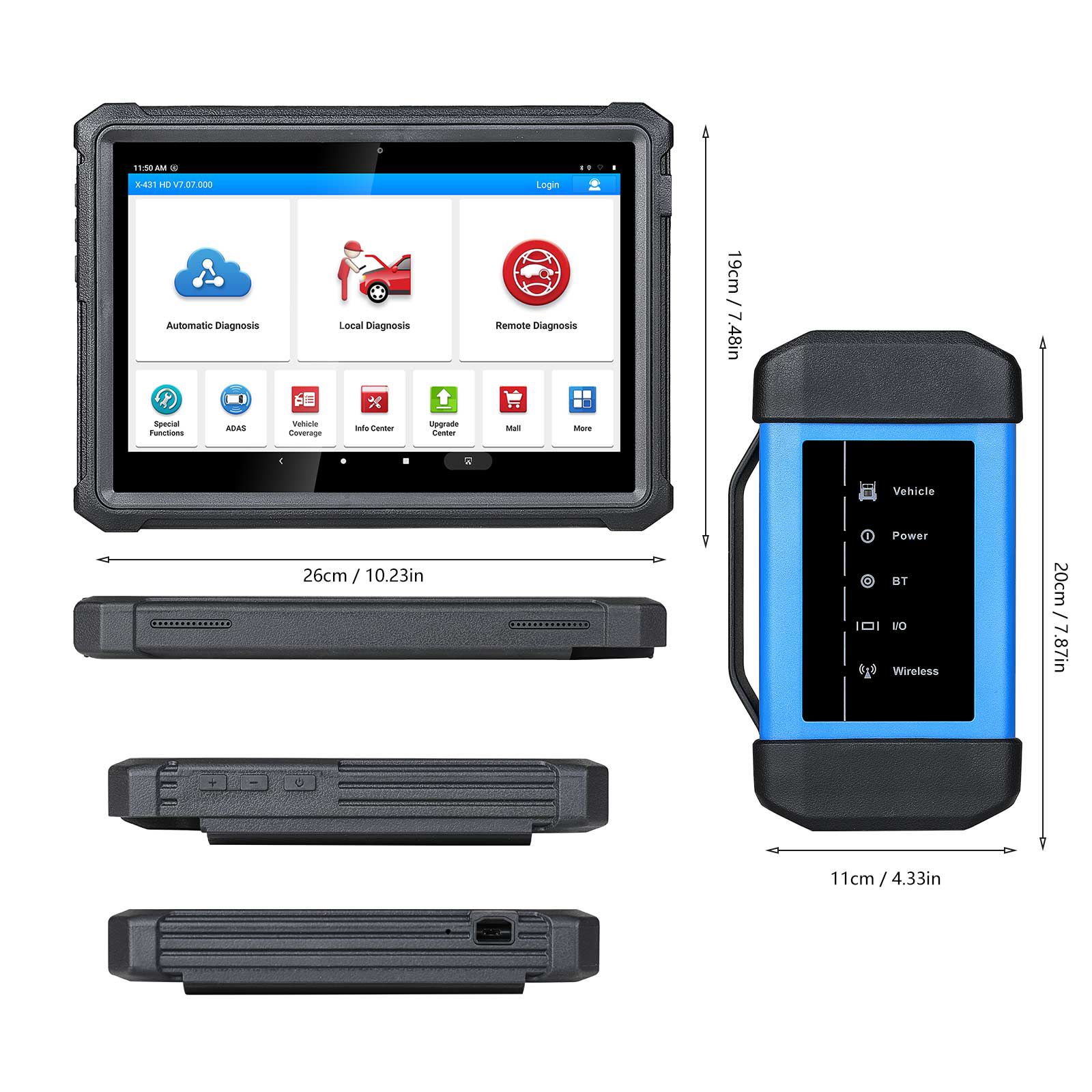 Lanzamiento original x431 v + hd3 WiFi / Bluetooth Heavy truck Diagnosis Tool actualización gratuita en línea