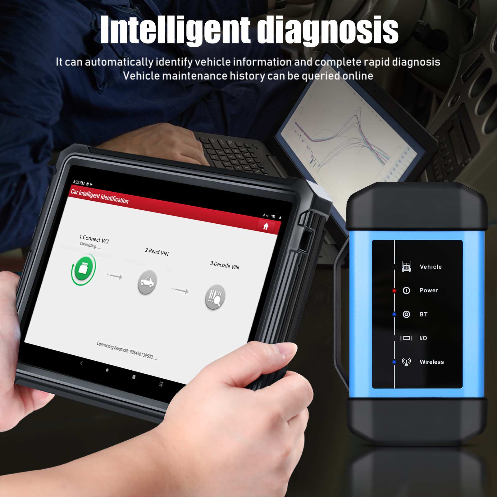 Lanzamiento original x431 v + hd3 WiFi / Bluetooth Heavy truck Diagnosis Tool actualización gratuita en línea