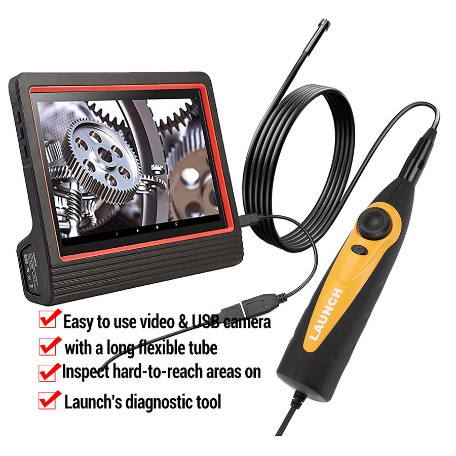 LAUNCH X431 VSP600 Camera Videoscope HD IP67 2M Cable 6 adjustable LED lights Mirco USB Type-C Borescope Video Inspection