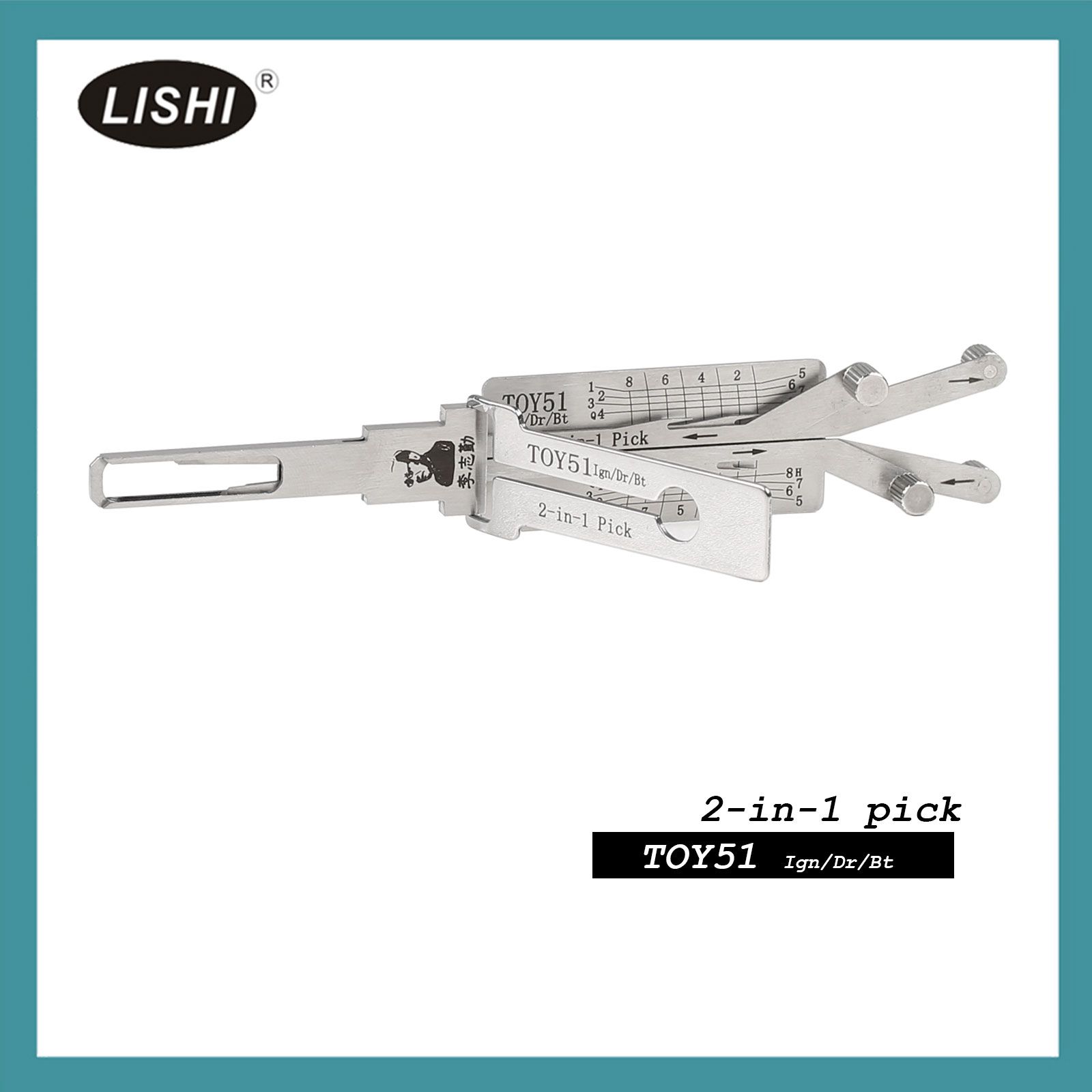 2022 New LISHI TOY51 Vertical Milling 8-bitting 4-track Renault Citroen Smart 4-bitting Deep 2-in-1 Tool