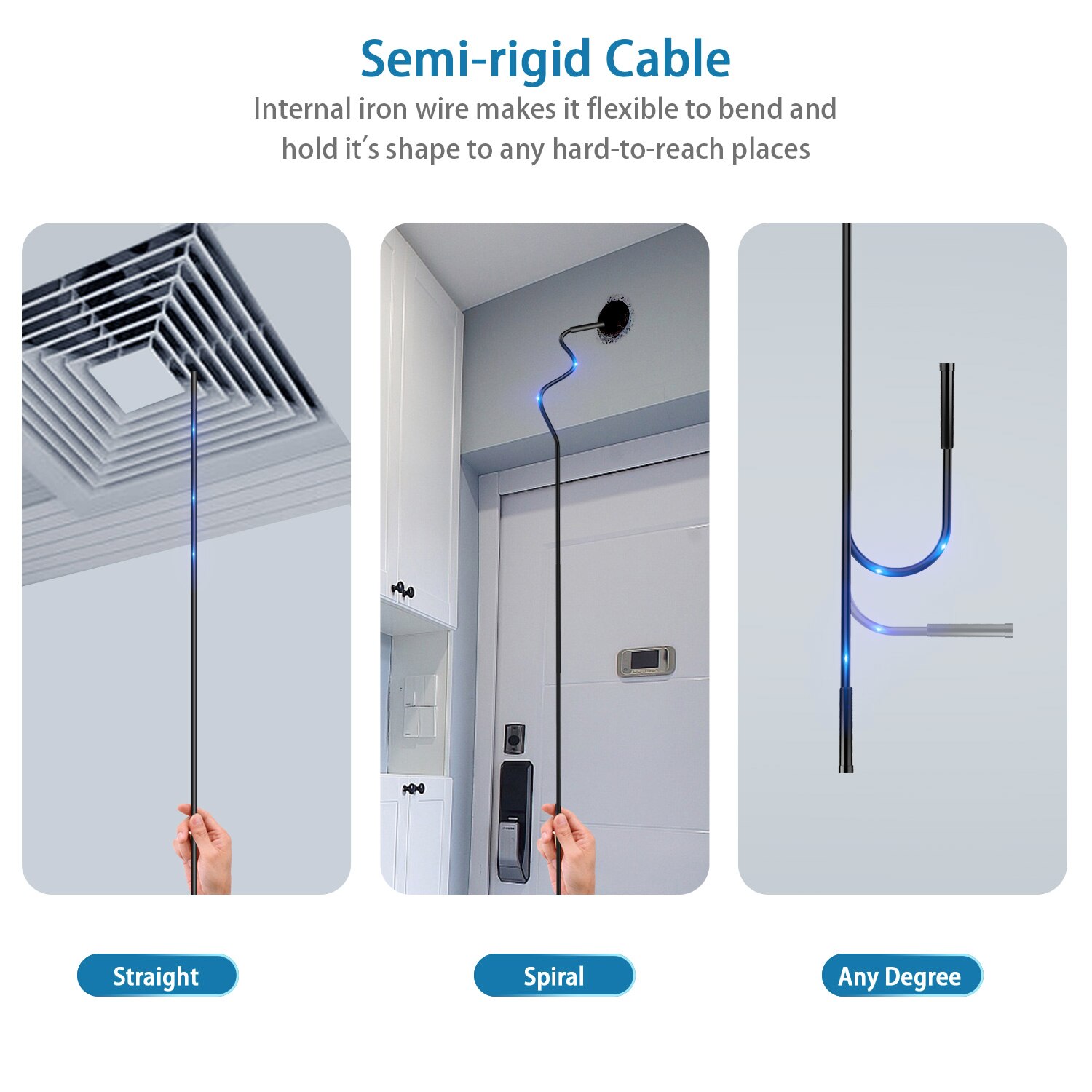 WiFi Endoscope 8mm Dual Lens HD Wireless Borescope Mini Camera IP67 3X Zoom Snake Inspection Camera For iPhone Android