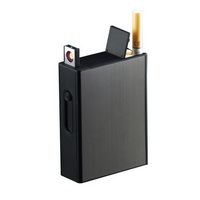 Paquete completo de 20 cajas de cigarrillos ordinarias con encendedores electrónicos recargables USB a prueba de llama y viento