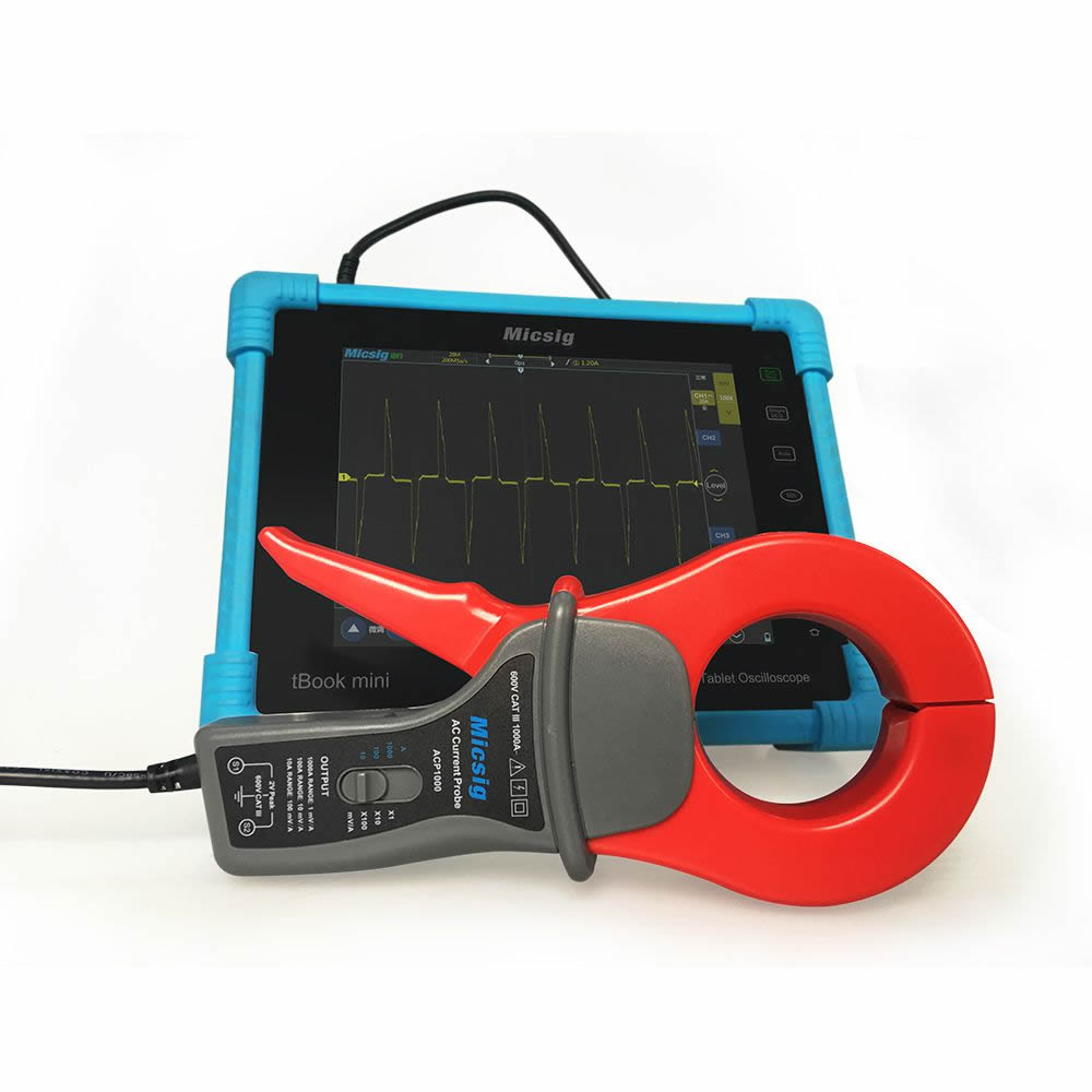 Sonda de corriente alterna del osciloscopio microsig 100khz AC 1000a medición de corriente acp1000