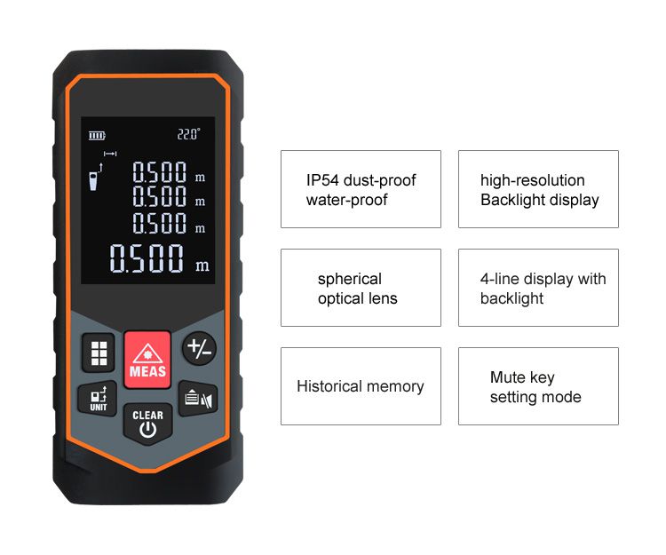 Mileseey laser distance meter electronic roulette laser digital tape rangefinder trena metro laser range finder  measuring tape