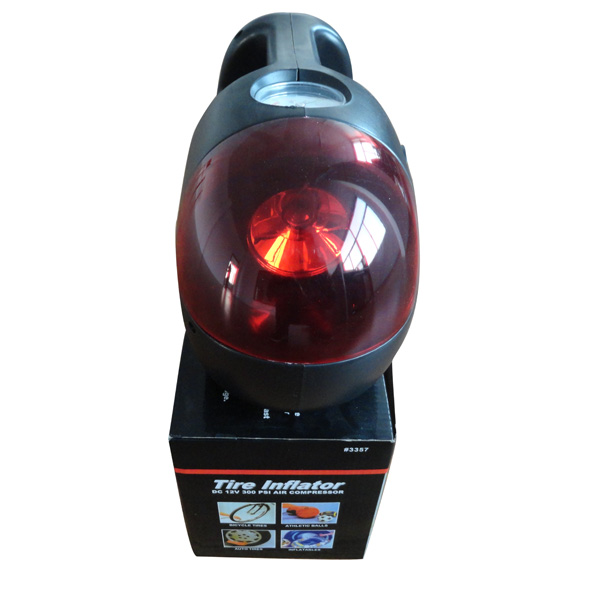 Inflador de bomba de compresor de aire para mini coche con luz de emergencia LED Roja (dc 12v)