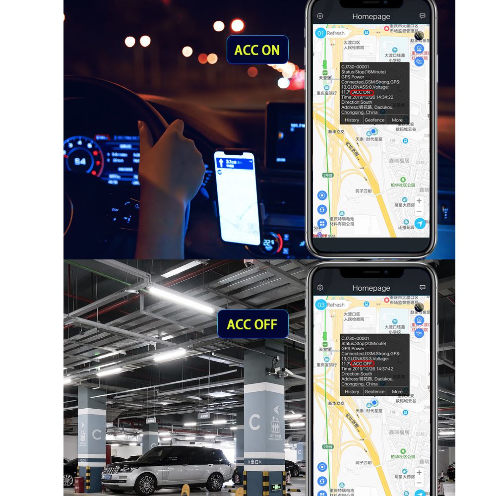 El rastreador GPS del mini relé oculto de la motocicleta corta el aceite y arrastra el sistema de seguimiento de posicionamiento de alarma SMS del Estado ACC