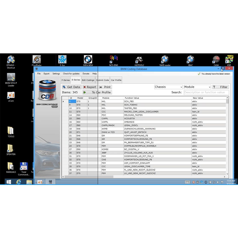 Moe BMW all Engineering System 60 BMW software All - in - One win10 500gb SSD