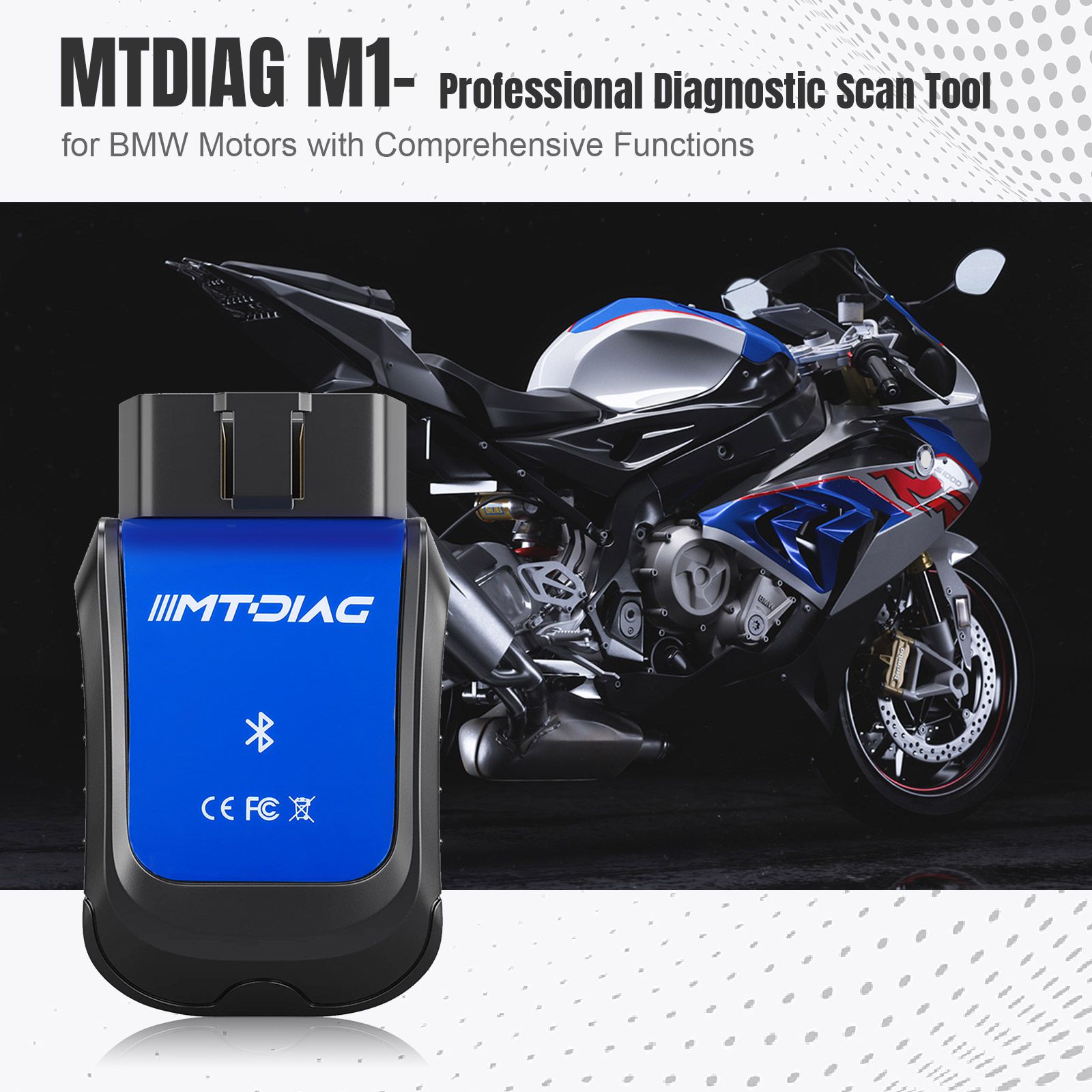 Herramienta de diagnóstico de fallas de diagnóstico profesional mtdiag M1 de motocicleta BMW con función integral herramienta de diagnóstico móvil personalizada