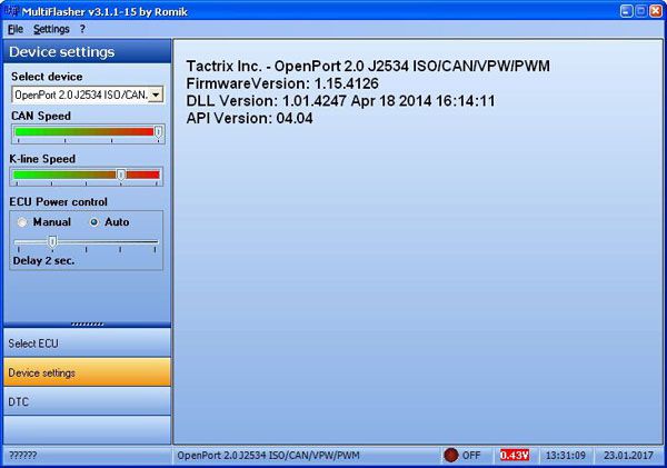 MultiFlasher ECU Chip Tuning Software for Hyundai Kia Supports J2534 OpenPort 2.0