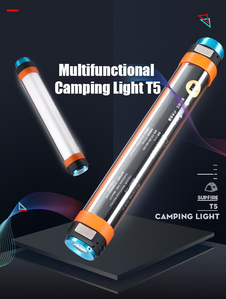 Lámpara de campamento de linterna multifuncional T5