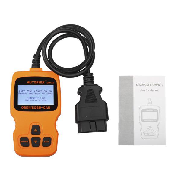 Autophix om123 obd2 eobd puede lector de código de motor portátil (naranja)