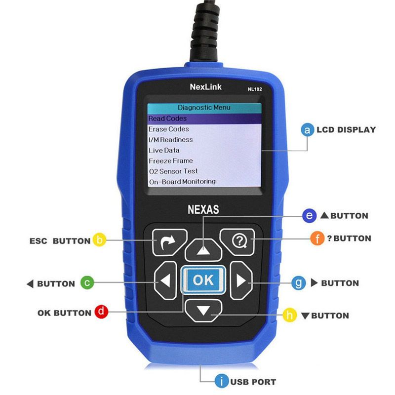 El escáner de diagnóstico de camiones pesados nexas nl102 OBD obd2 de la herramienta de diagnóstico de frenado ABS del motor diesel del camión Volvo Scania