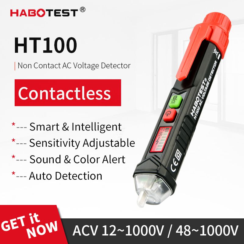 Non Contact Voltage Detector AC Power Indicator 12~1000v Sound Light Alarm Electric Sensor Smart Auto Detect Pen Wiring Detector
