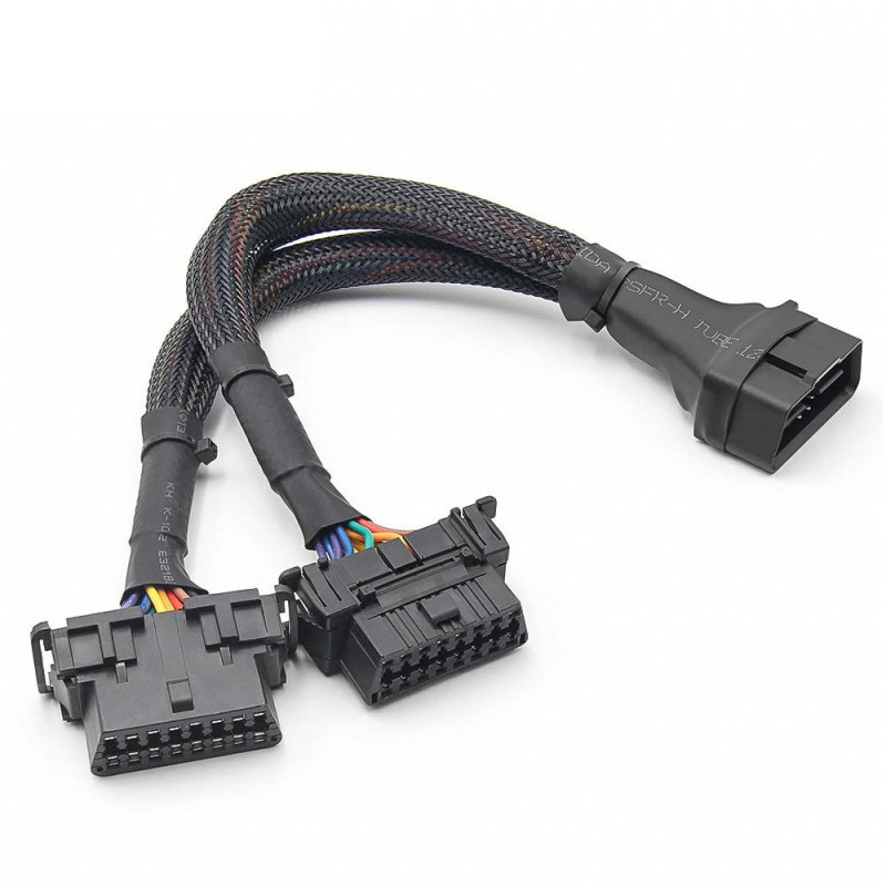 OBD2 Splitter 16 Pin OBD II Splitter Extension 1x Male and 2X Female Extension 30cm Car Code Readers OBD Adapter Cable