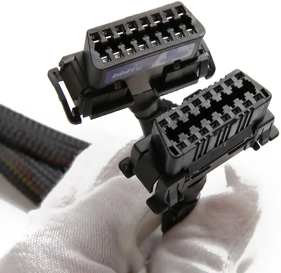 OBD2 Splitter 16 Pin OBD II Splitter Extension 1x Male and 2X Female Extension 30cm Car Code Readers OBD Adapter Cable