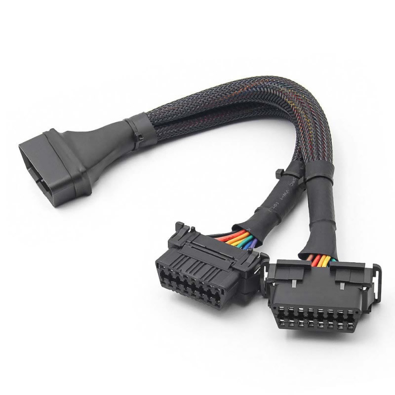 OBD2 Splitter 16 Pin OBD II Splitter Extension 1x Male and 2X Female Extension 30cm Car Code Readers OBD Adapter Cable