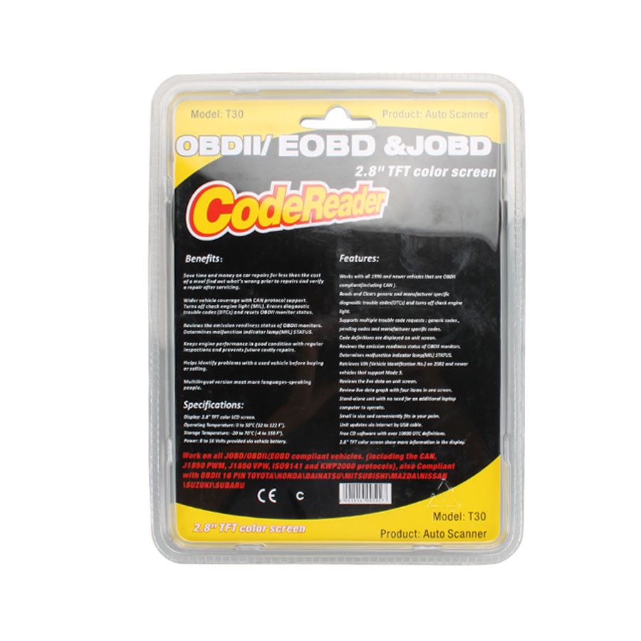 OBDII/EOBD/JOBD T30 Highen Diagnostic Scan Tool