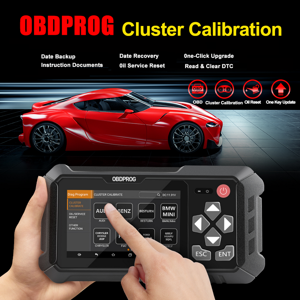 OBDPROG M500 Professional Odometer Correction Tool Cluster Calibration OBD2 Car Diagnostic Tools Cluster Oil Reset Adjustment OBD 2 Automotive Scanner