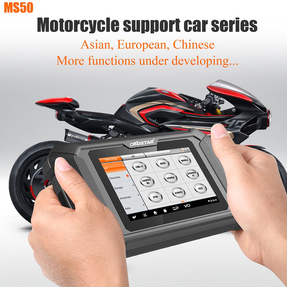 Actualización gratuita en línea de la herramienta de diagnóstico de motocicletas del escáner de motocicletas odstar ms50