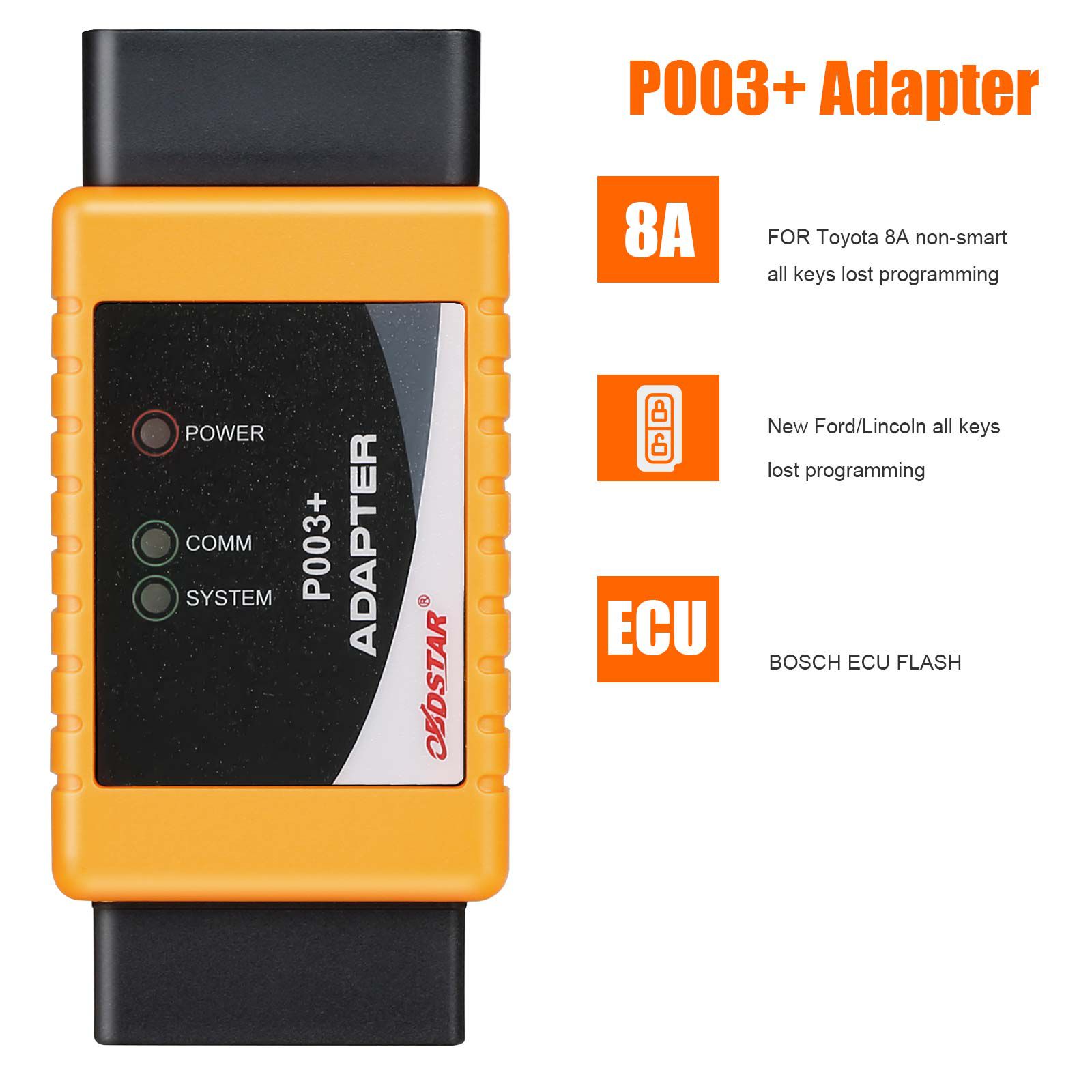 OBDSTAR P002 Adapter Full Package with TOYOTA 8A Cable + Ford All Key Lost Cable Work with X300 DP Plus and Pro4