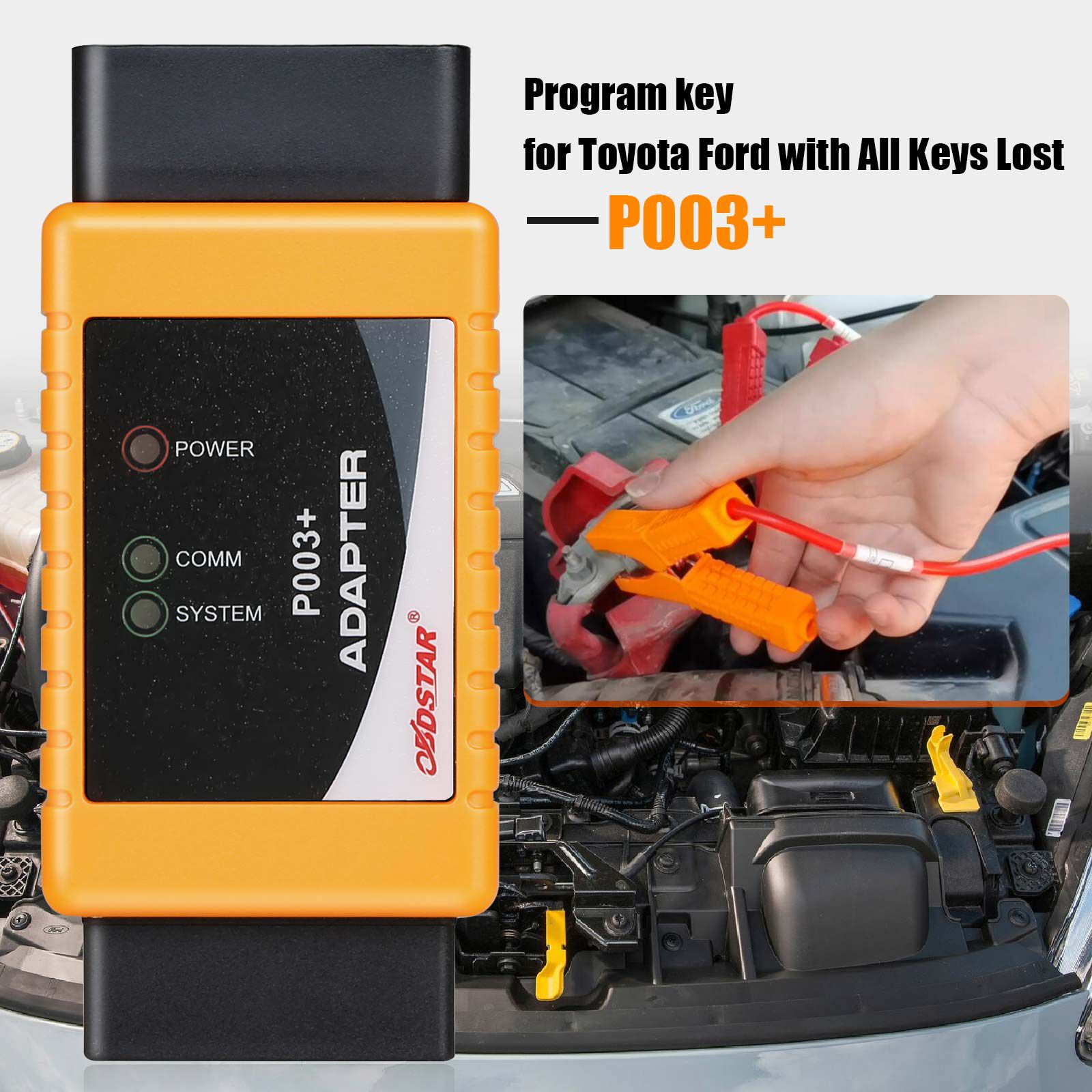 OBDSTAR P002 Adapter Full Package with TOYOTA 8A Cable + Ford All Key Lost Cable Work with X300 DP Plus and Pro4