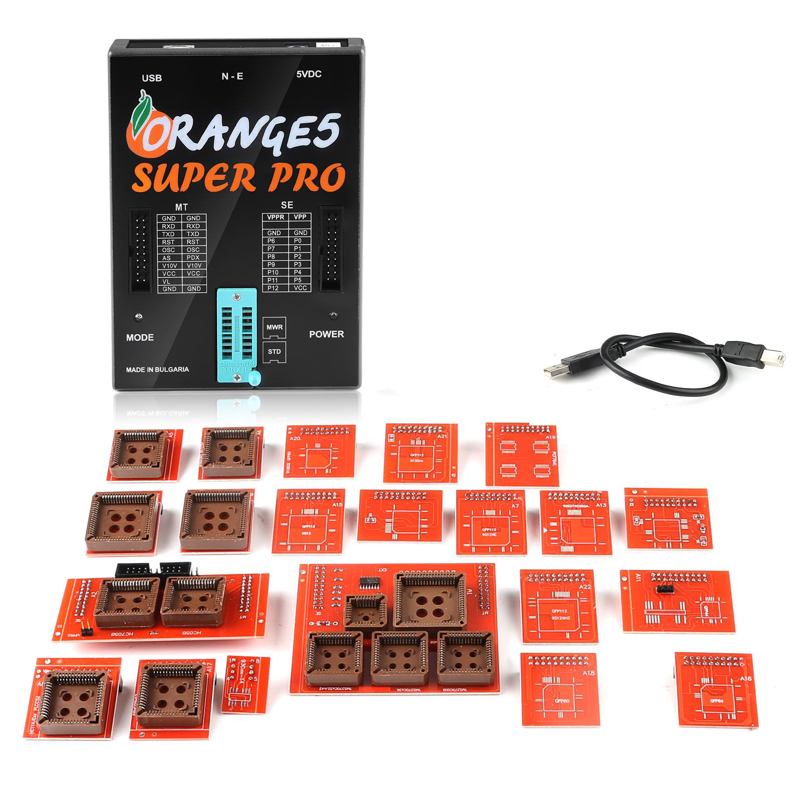 Orange5 Super Pro V1.38 Programming Tool With Full Adapter not Need USB Dongle for Airbag Dash Modules Fully Activated