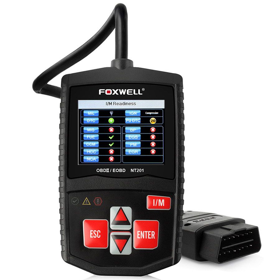 El escáner original Fox well nt201 universal obd2 eobd can, el Lector de Código del motor del automóvil, escanea la herramienta de diagnóstico, el escáner OBDII OBD 2 del vehículo