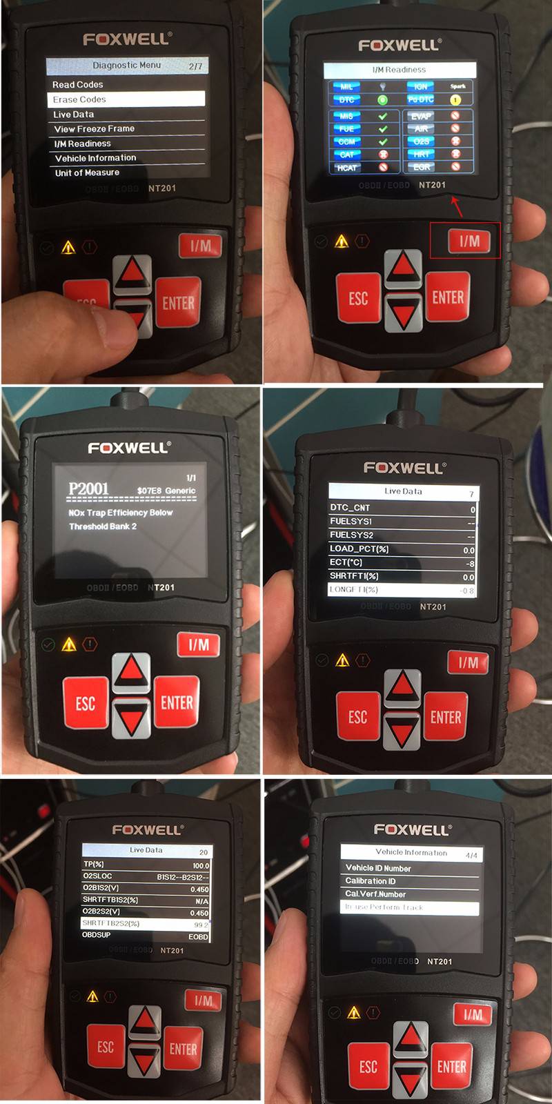 Escáneres originales Fox well nt201 universal obd2 eobd can