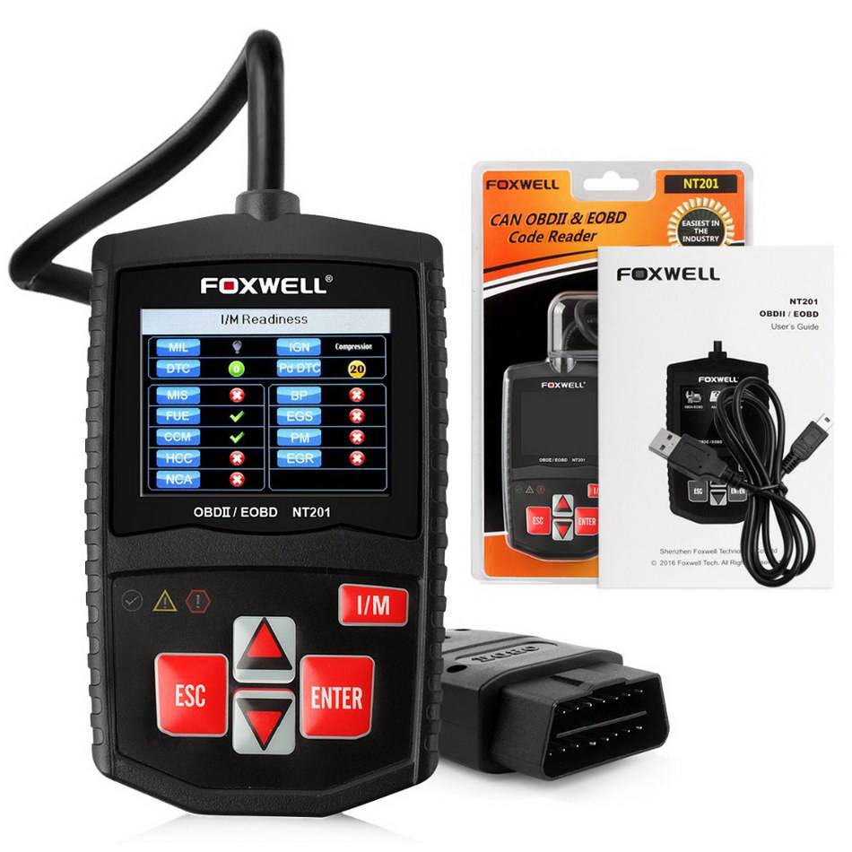 Escáneres originales Fox well nt201 universal obd2 eobd can