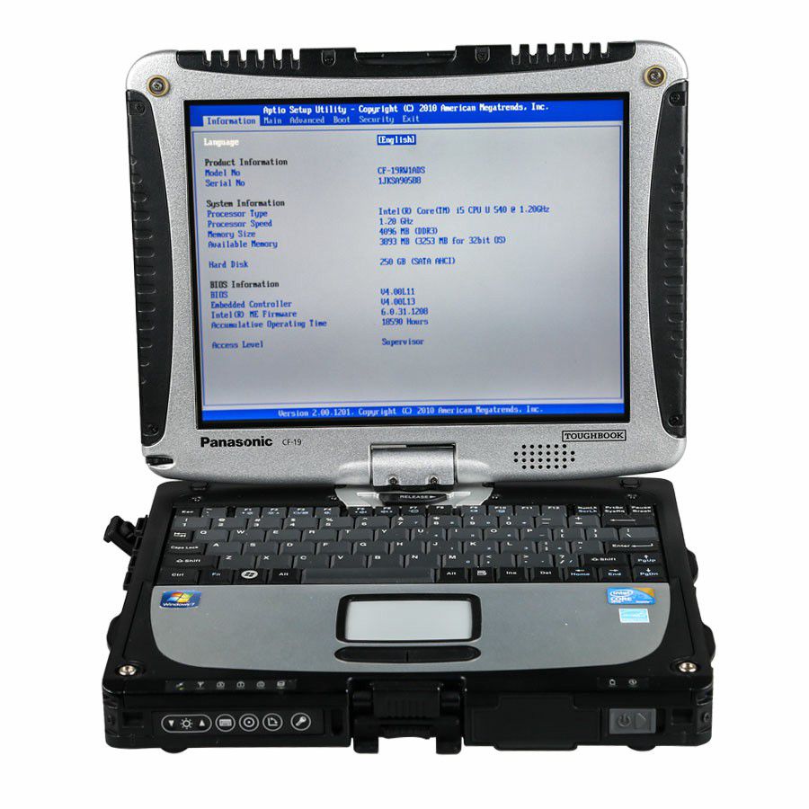 Second Hand Panasonic CF19 I5 4GB Laptop for Porsche Piwis Tester II  or other diagnostic Tools (No HDD included)
