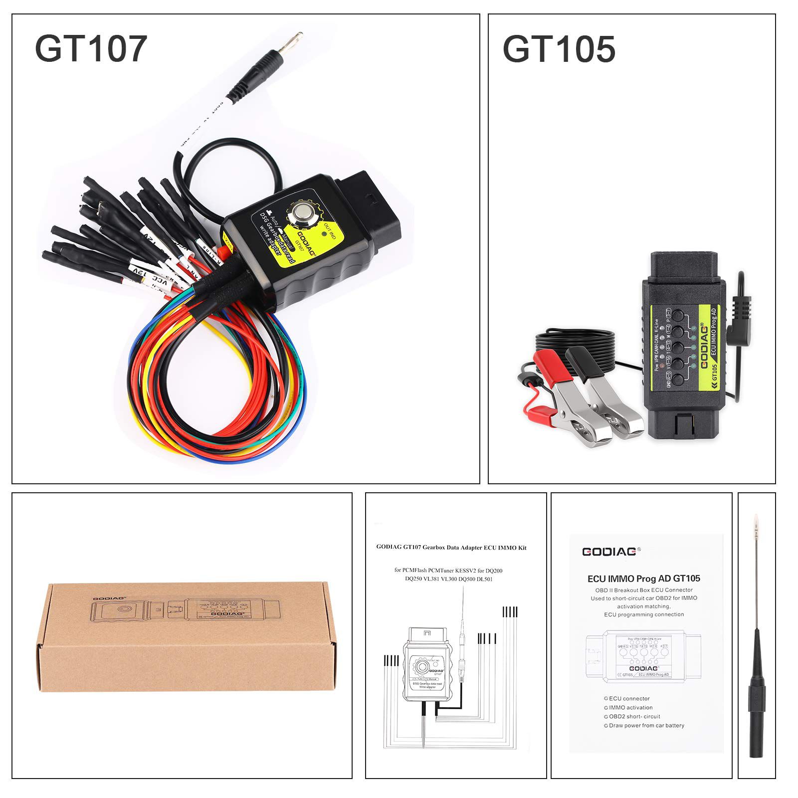 Afinador PCM programador ECU 67 módulo 1 + godiag gt107 convertidor de lectura / escritura de datos de caja de cambios dsg, con gt105 + Cable de tres núcleos