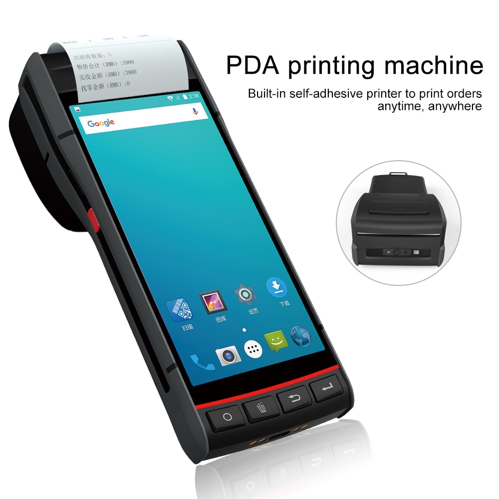 5.5 Inch PDA Priting Machine PDA  Barcode Scanner NFC RFID Thermal Printer Handheld Terminal Android 8.1 Wifi Bluetooth For Logistic Warehouse