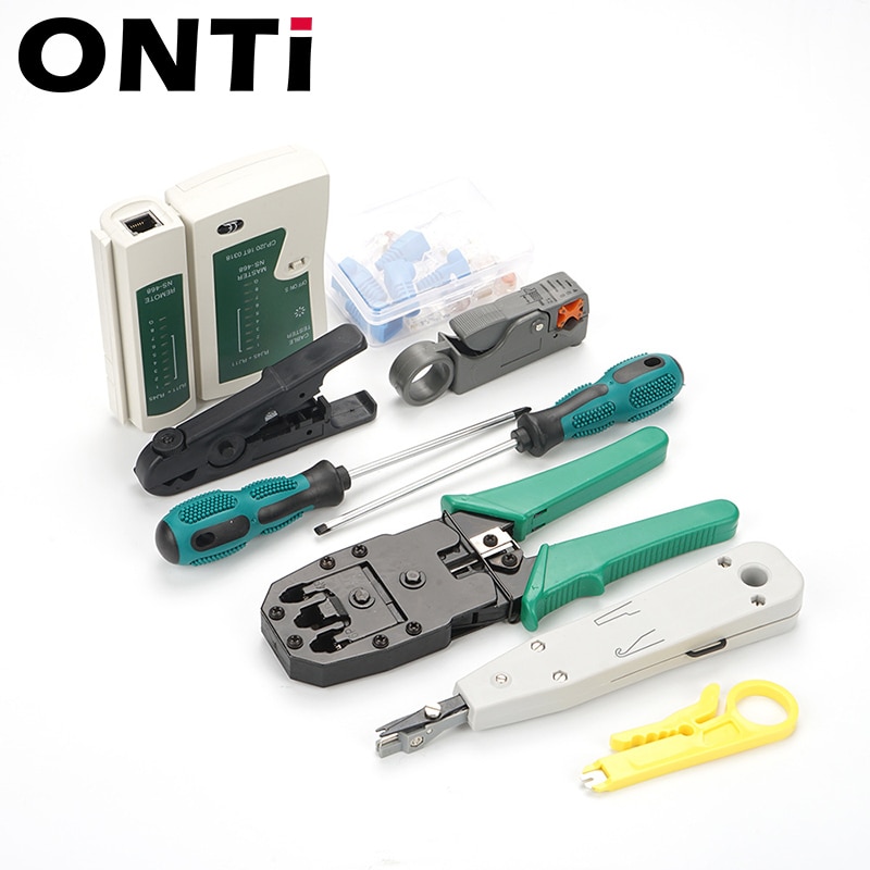 14pcs/set RJ45 RJ11 RJ12 CAT5 CAT5e Portable LAN Network Repair Tool Kit Utp Cable Tester AND Plier Crimp Crimper Plug Clamp PC