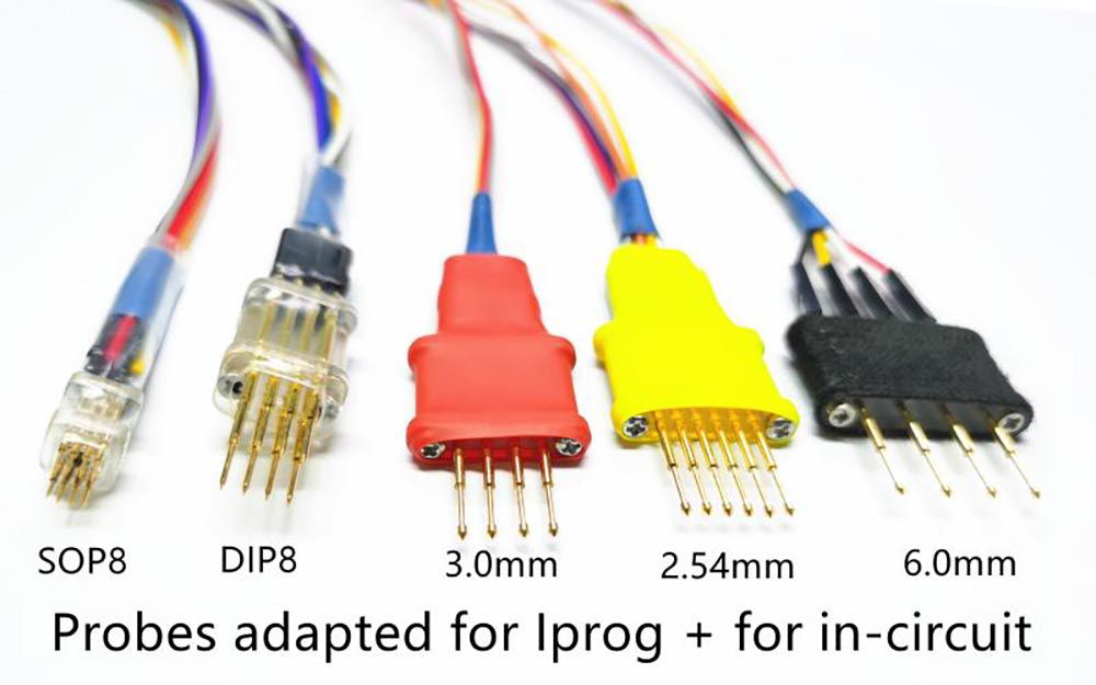 Los adaptadores de sonda para el ECU en el circuito se utilizan con iprog + programer y xprog