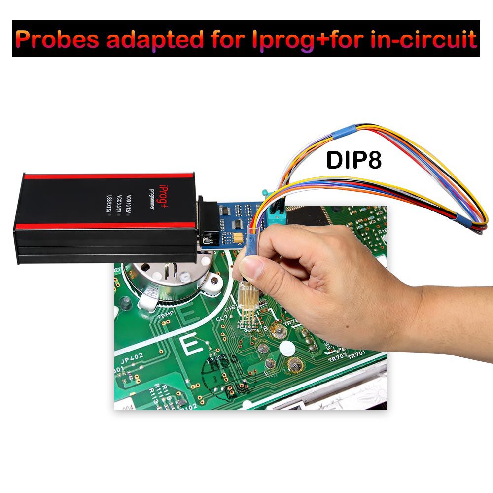 Los adaptadores de sonda para el ECU en el circuito se utilizan con iprog + programer y xprog