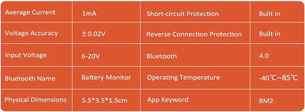 Monitor de batería quicklynks bm2​​ Dispositivo Bluetooth 4.0 probador de batería de 12v para automóviles