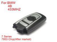 Llave de control remoto 4 botones 433mhz 7953 lado plateado del chip, adecuado para la plataforma BMW cas4 F serie 7