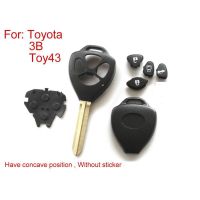Toyota 5 piezas / lote de carcasa de llave de control remoto 3 botones (posición cóncava sin pegatinas)