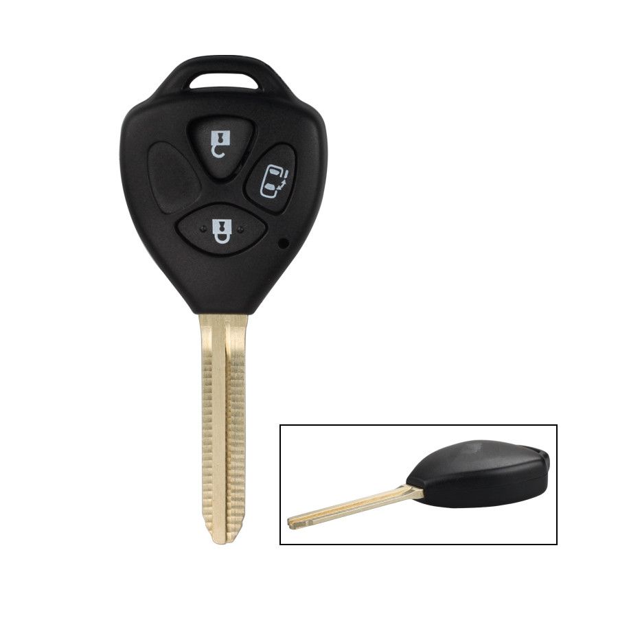 Carcasa de llave de control remoto 3 botones sin pegatinas Toyota 5 piezas / lote